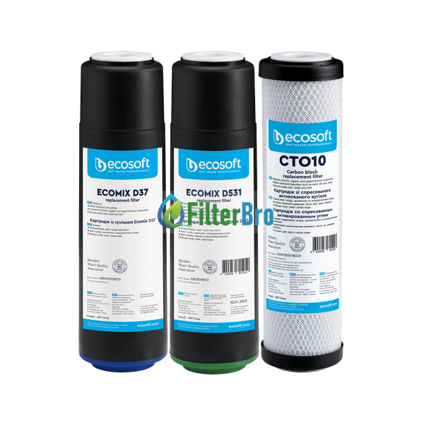 Комплект картриджів Ecosoft покращений для проточних фільтрів CRV3ECO 1898632318 фото