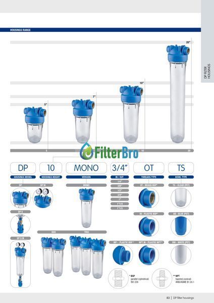 Фільтр магістральний ATLAS FILTRI DP 10 MONO 1/2" KIT (RA1280501) 931720630 фото