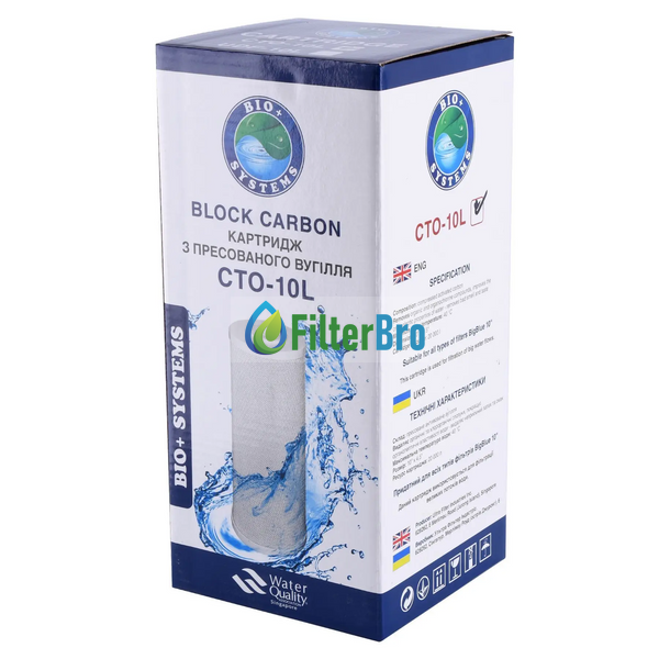 Картридж з брикетованого вугілля BIO+systems CTO-10L BigBlue 10&Prime; 931721613 фото