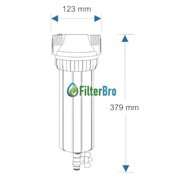 Фільтр магістральний Aquafilter FHPR34-3V_R, 3/4" (трехелементний) зі спусковим клапаном 931721464 фото