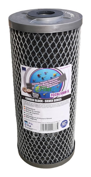 Картридж із брикетованого вугілля Aquafilter FCCBL10BB-S (silver) 1177195872 фото